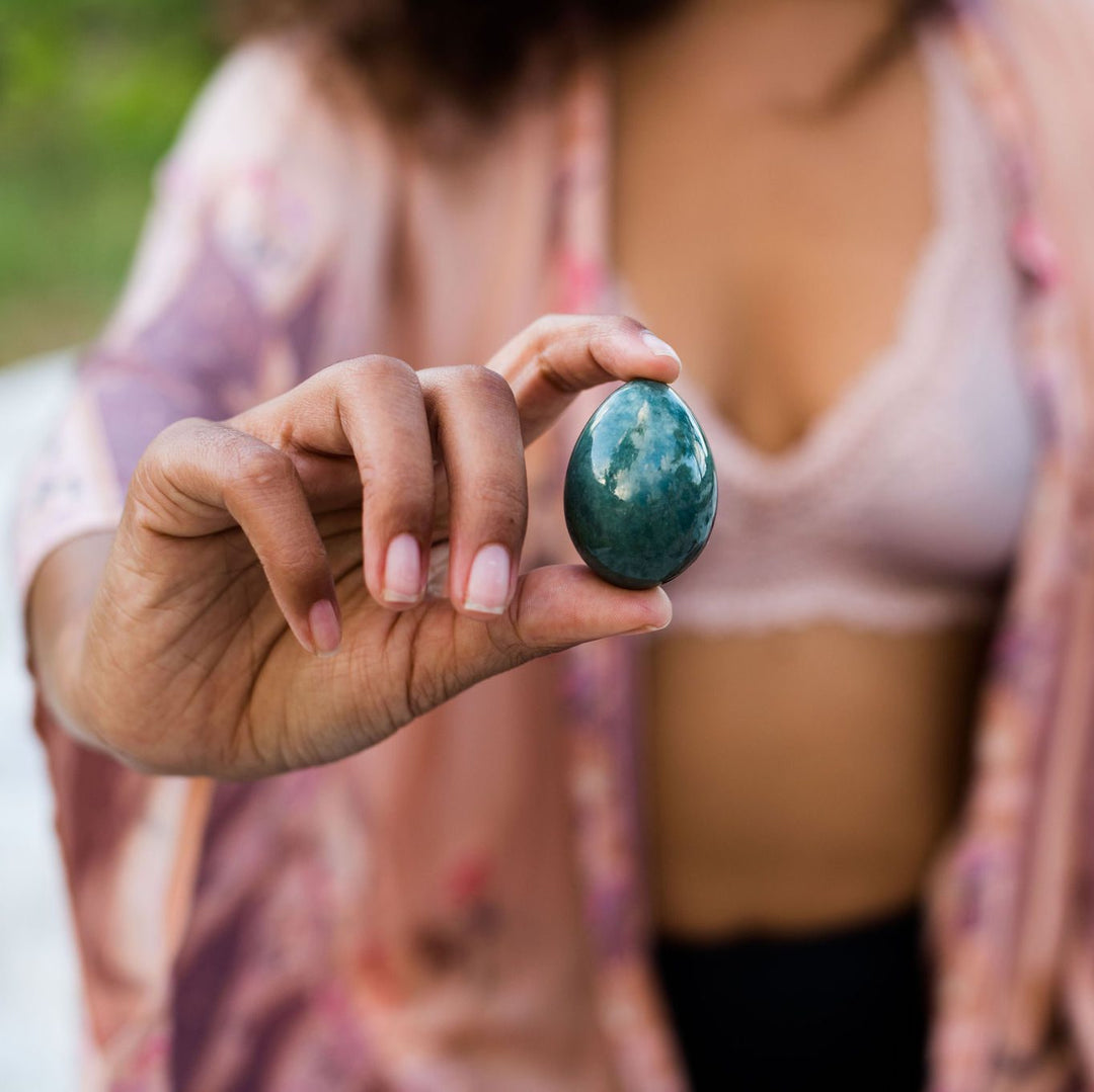 Blue Jade Egg “Mermaid” details | YoniEgg.com