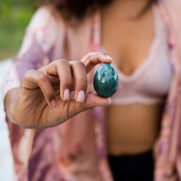 Blue Jade Egg “Mermaid” details | YoniEgg.com